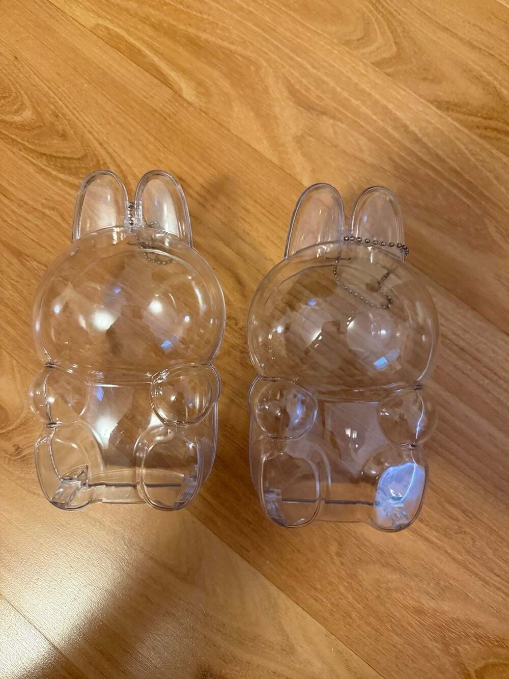 Clear Protective Display Case for Labubu Plush Pendant with Keychain - set of 2